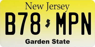 NJ license plate B78MPN