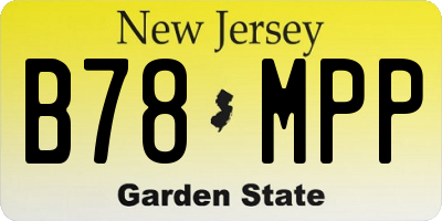 NJ license plate B78MPP
