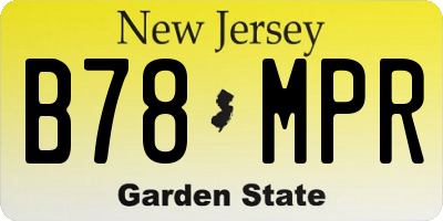NJ license plate B78MPR