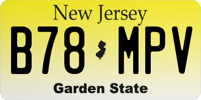 NJ license plate B78MPV