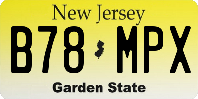 NJ license plate B78MPX