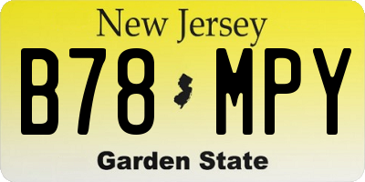 NJ license plate B78MPY