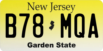 NJ license plate B78MQA
