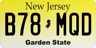NJ license plate B78MQD