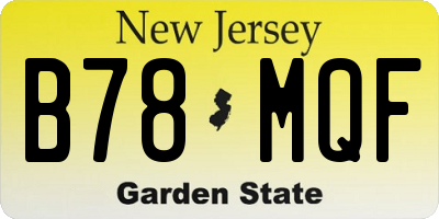 NJ license plate B78MQF