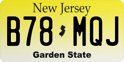NJ license plate B78MQJ