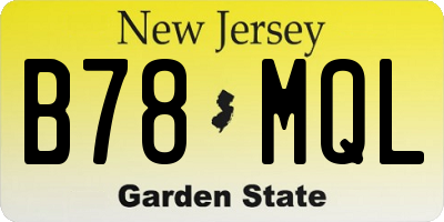 NJ license plate B78MQL