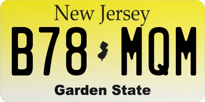 NJ license plate B78MQM