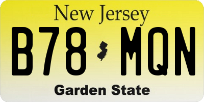 NJ license plate B78MQN