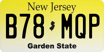 NJ license plate B78MQP