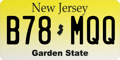 NJ license plate B78MQQ