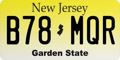 NJ license plate B78MQR