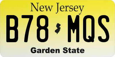 NJ license plate B78MQS