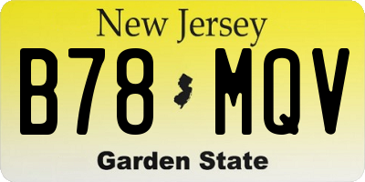 NJ license plate B78MQV