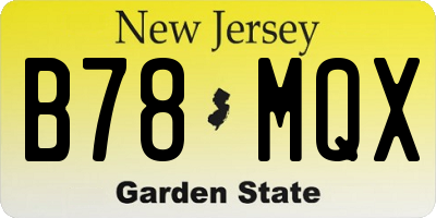 NJ license plate B78MQX