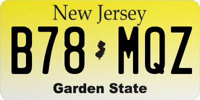 NJ license plate B78MQZ