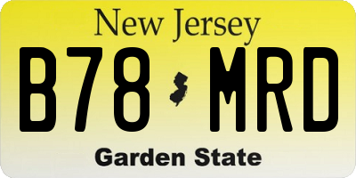 NJ license plate B78MRD