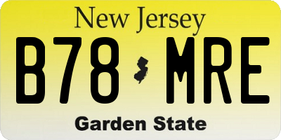 NJ license plate B78MRE