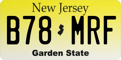 NJ license plate B78MRF
