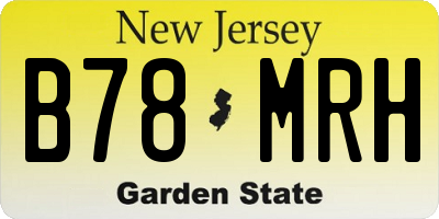 NJ license plate B78MRH