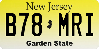 NJ license plate B78MRI