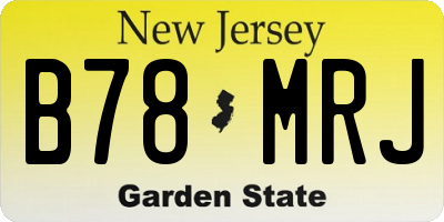 NJ license plate B78MRJ