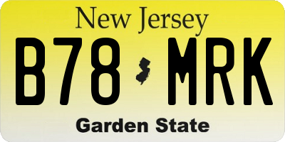 NJ license plate B78MRK