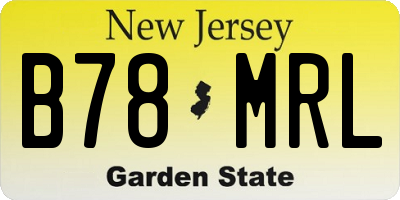 NJ license plate B78MRL