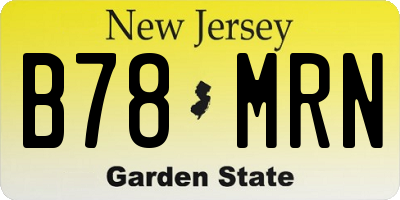 NJ license plate B78MRN
