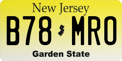 NJ license plate B78MRO