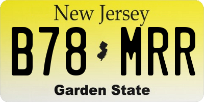 NJ license plate B78MRR