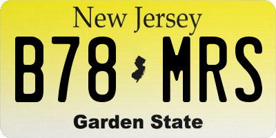 NJ license plate B78MRS