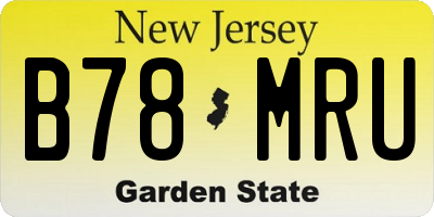 NJ license plate B78MRU