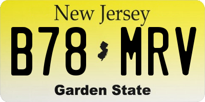 NJ license plate B78MRV