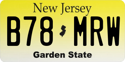 NJ license plate B78MRW