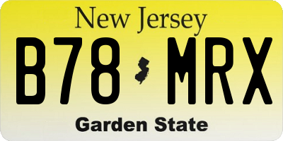 NJ license plate B78MRX