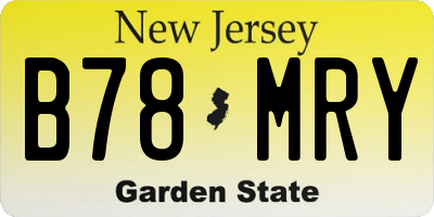 NJ license plate B78MRY