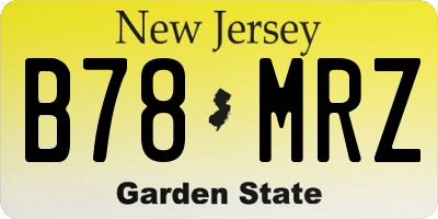 NJ license plate B78MRZ