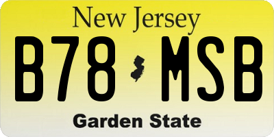 NJ license plate B78MSB