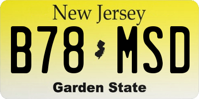 NJ license plate B78MSD