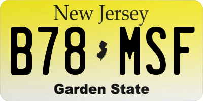NJ license plate B78MSF