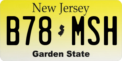 NJ license plate B78MSH