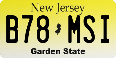 NJ license plate B78MSI