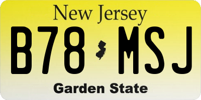 NJ license plate B78MSJ