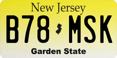 NJ license plate B78MSK