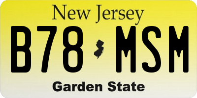 NJ license plate B78MSM