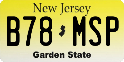 NJ license plate B78MSP