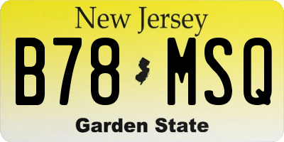 NJ license plate B78MSQ