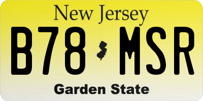 NJ license plate B78MSR
