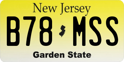 NJ license plate B78MSS